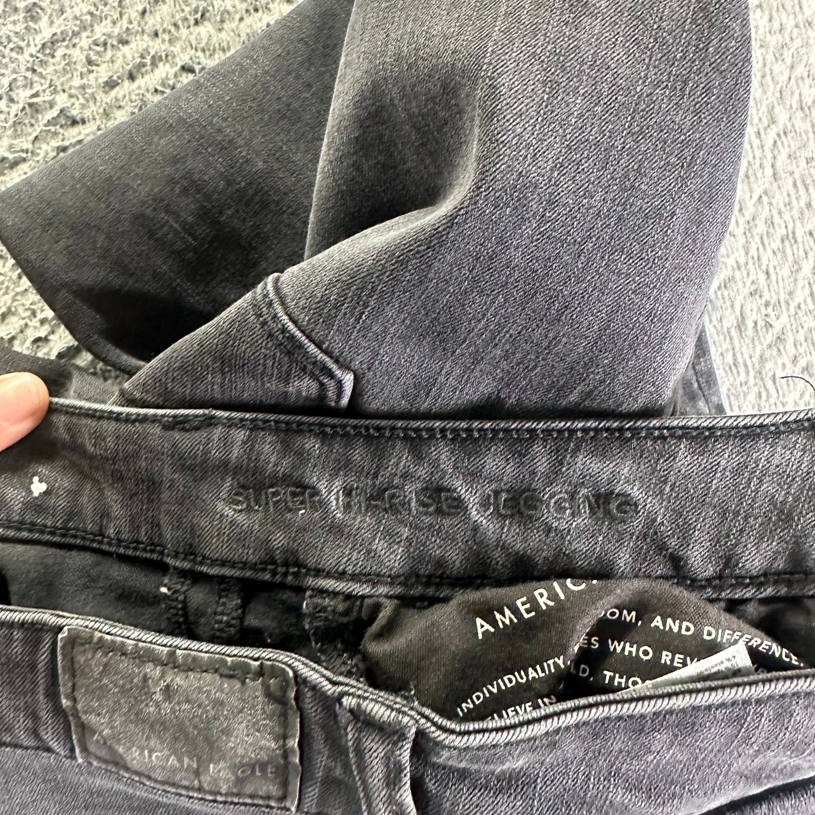 American Eagle Outfitters Jeans Womens 8 Black Denim Cotton Jegging Distressed