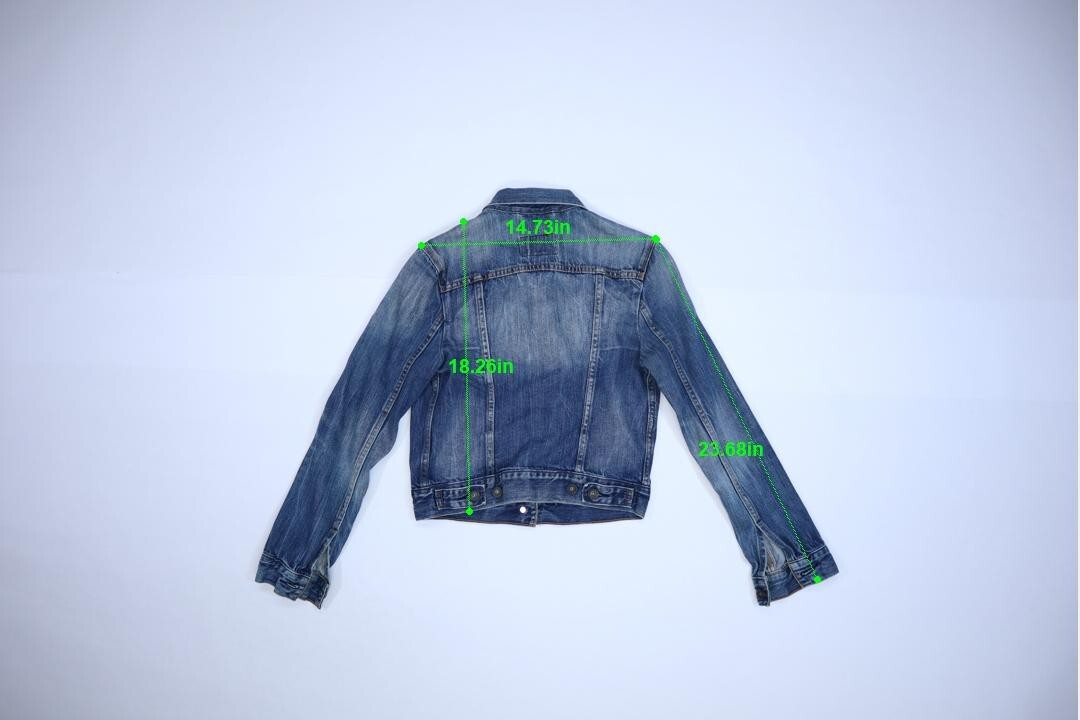 Levis Womens Stone Washed Button Front Blue Denim Trucker Jean Jacket Small