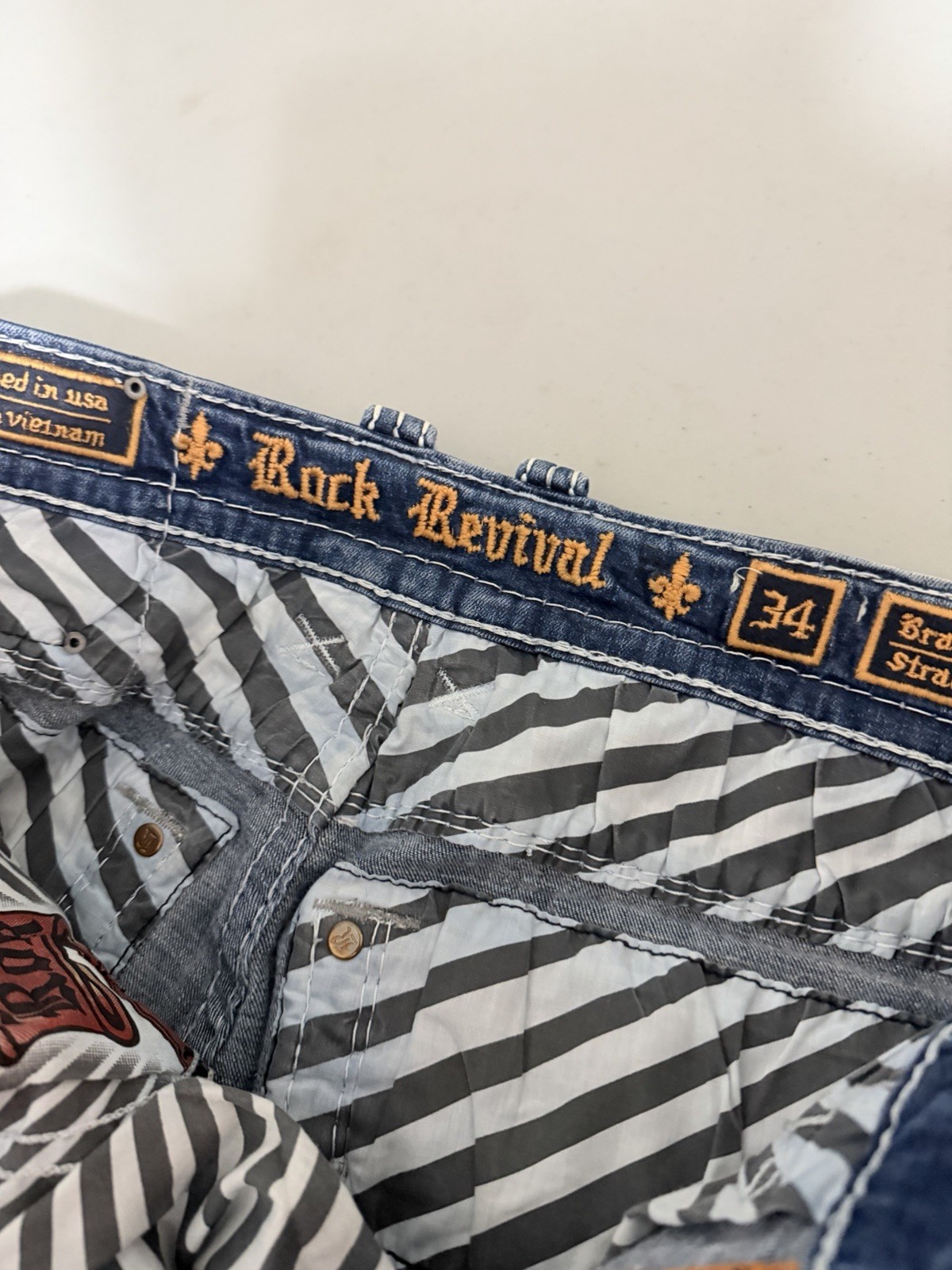 Rock Revival Bradlee Straight Jeans Medium Wash 6-Pocket 34×30