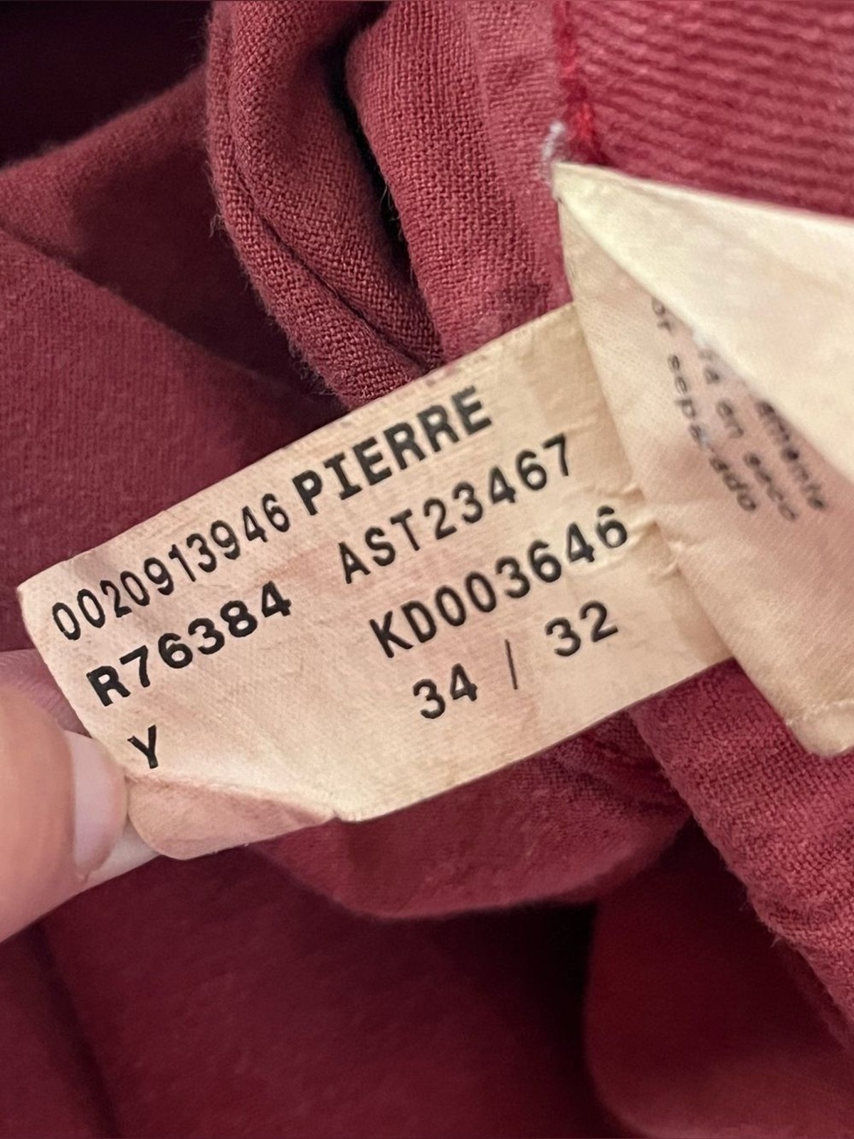 Mavi Pierre Straight Leg Jeans Red Garment Dyed Stretch Denim 34×32