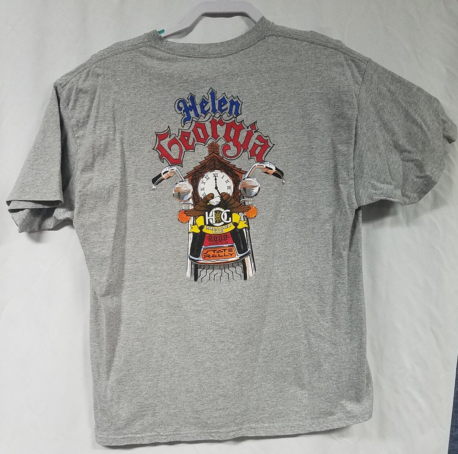 Helen Georgia HOG 2009 State Rally Motorcycle Biker Graphic T Shirt Size L