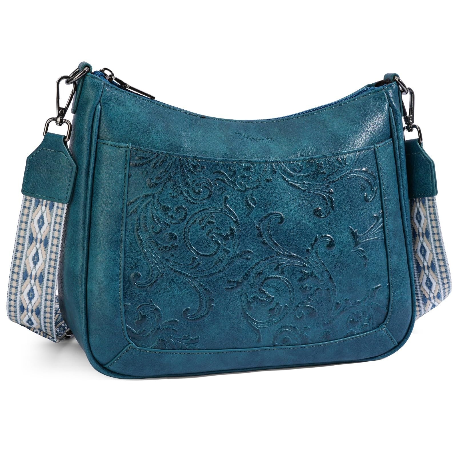 VIMUTI Vegan Leather Crossbody Bag with Adjustable Strap – Floral Design