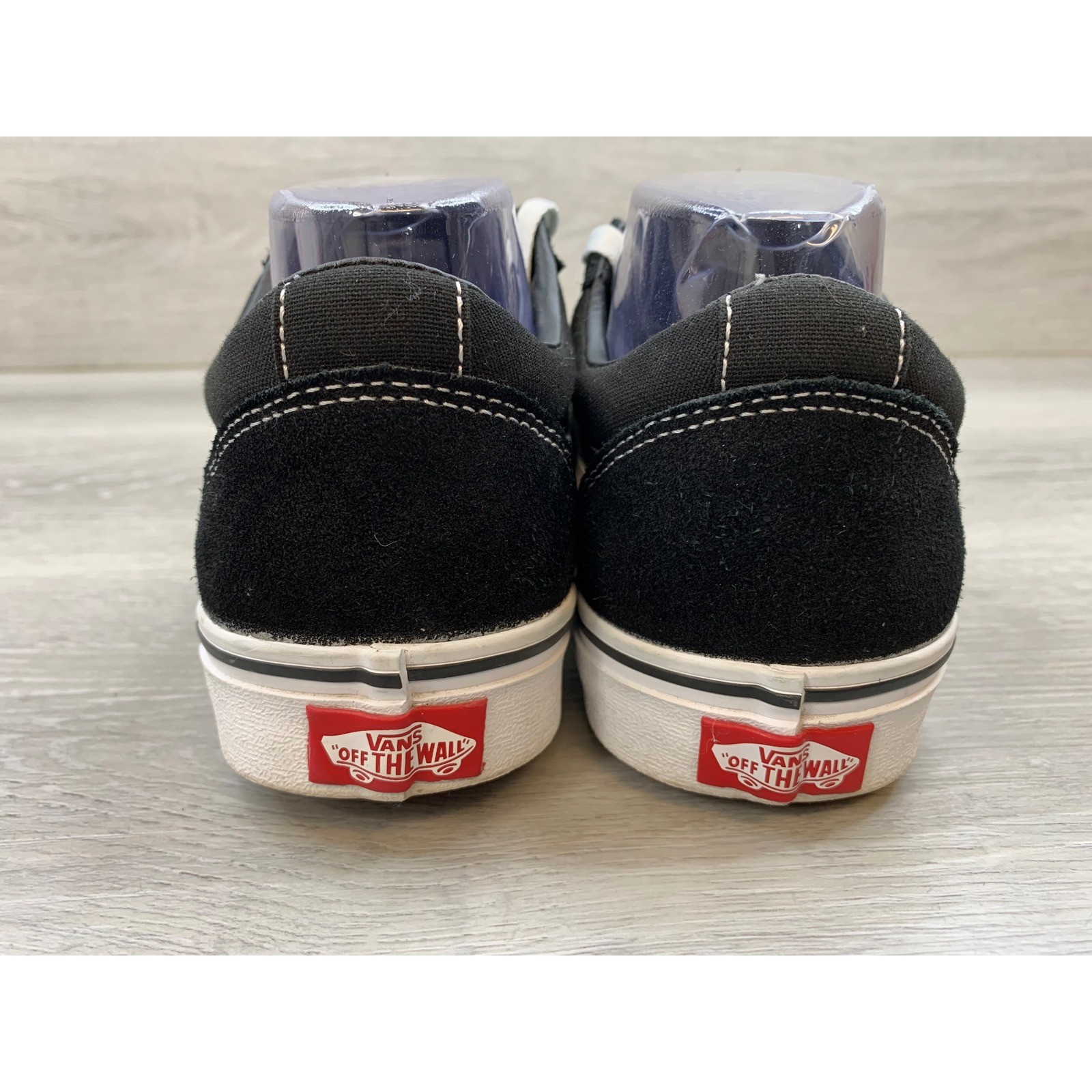 Vans Ward Low Top Sneakers Black White Suede Canvas 9.5 Athletic Casual Shoes