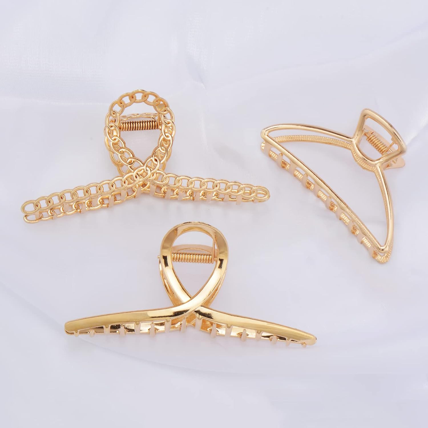 4 Pack Large Metal Hair Clips for Thin to Thick Curly Hair, 4.3 Inch Big Nonslip