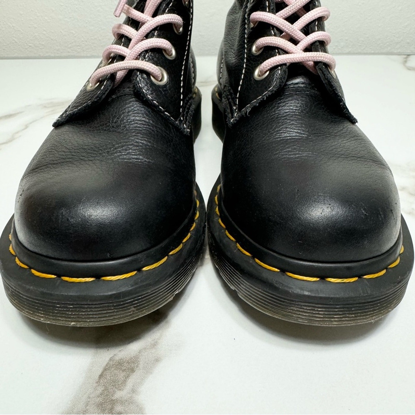 ⭐️RARE⭐️ Dr. Martens 1460 Contrast Leather Lace Up Chalk Pink Women’s Boots, 5