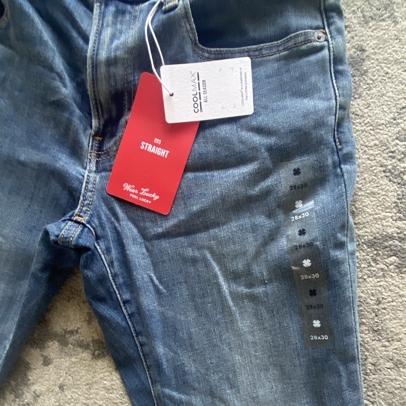 Lucky Brand CoolMax All Season Straight Fit Stretch Blue Jeans 5-Pocket NWT