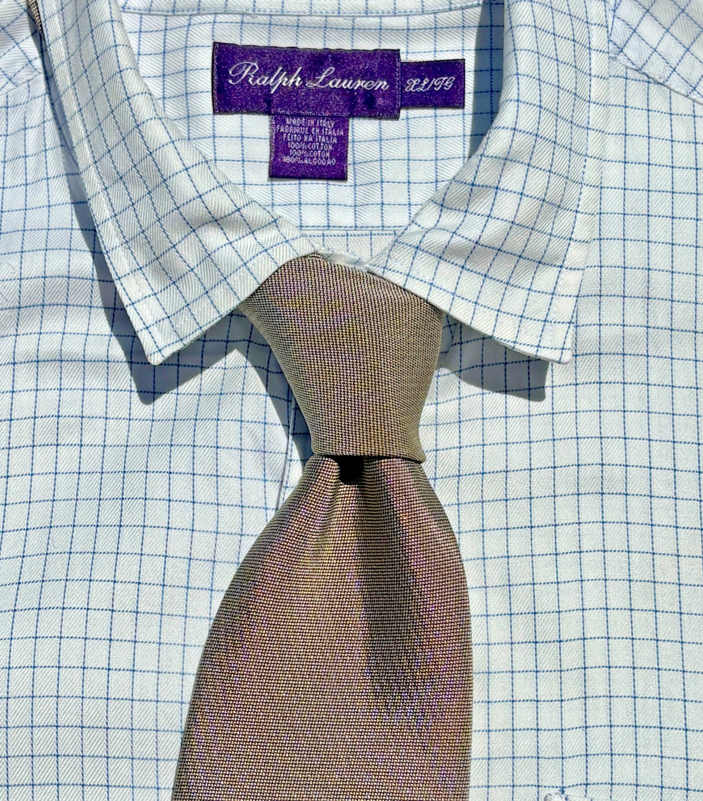 Ralph Lauren Purple Label Silver Woven Silk Necktie – England – $235.00