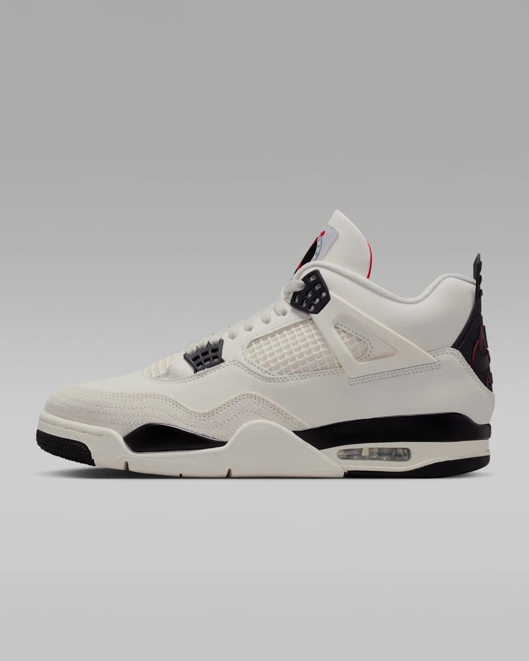 Nike Air Jordan 4 Retro Off White Black Leather Streetwear Sneakers Unisex