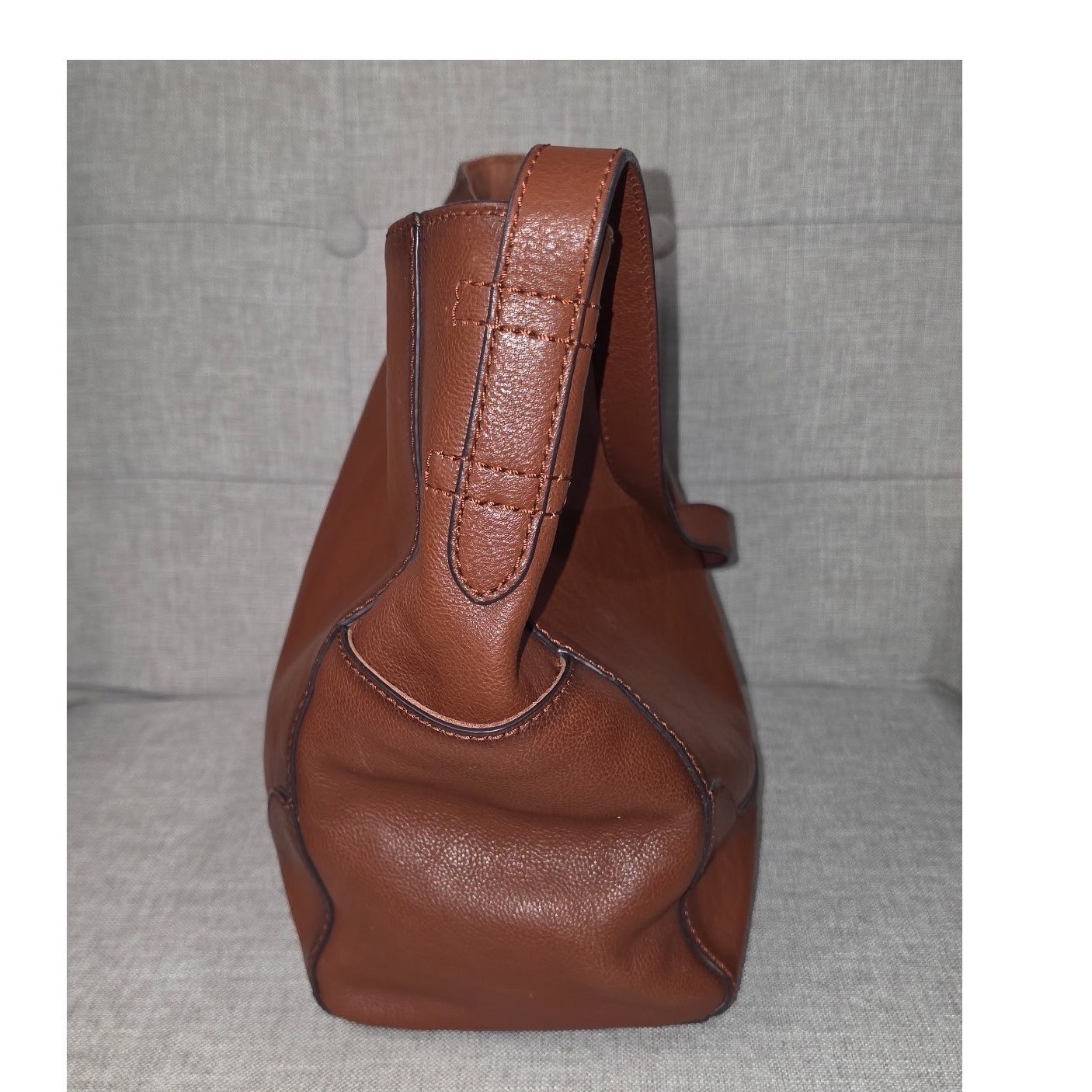 Frye Melissa Cognac Leather Hobo Shoulder Bag Brown Pebbled Leather Handbag