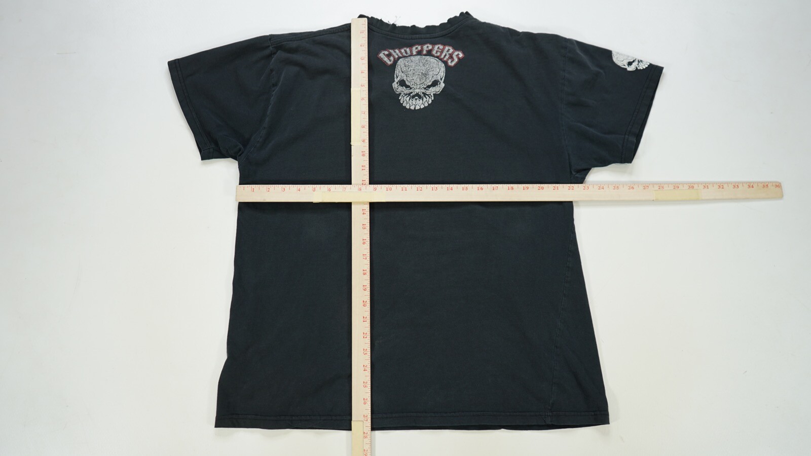 Rare Vintage Choppers Skull and Cross Graphic T Shirt 90s 2000s Biker Motorcycle
