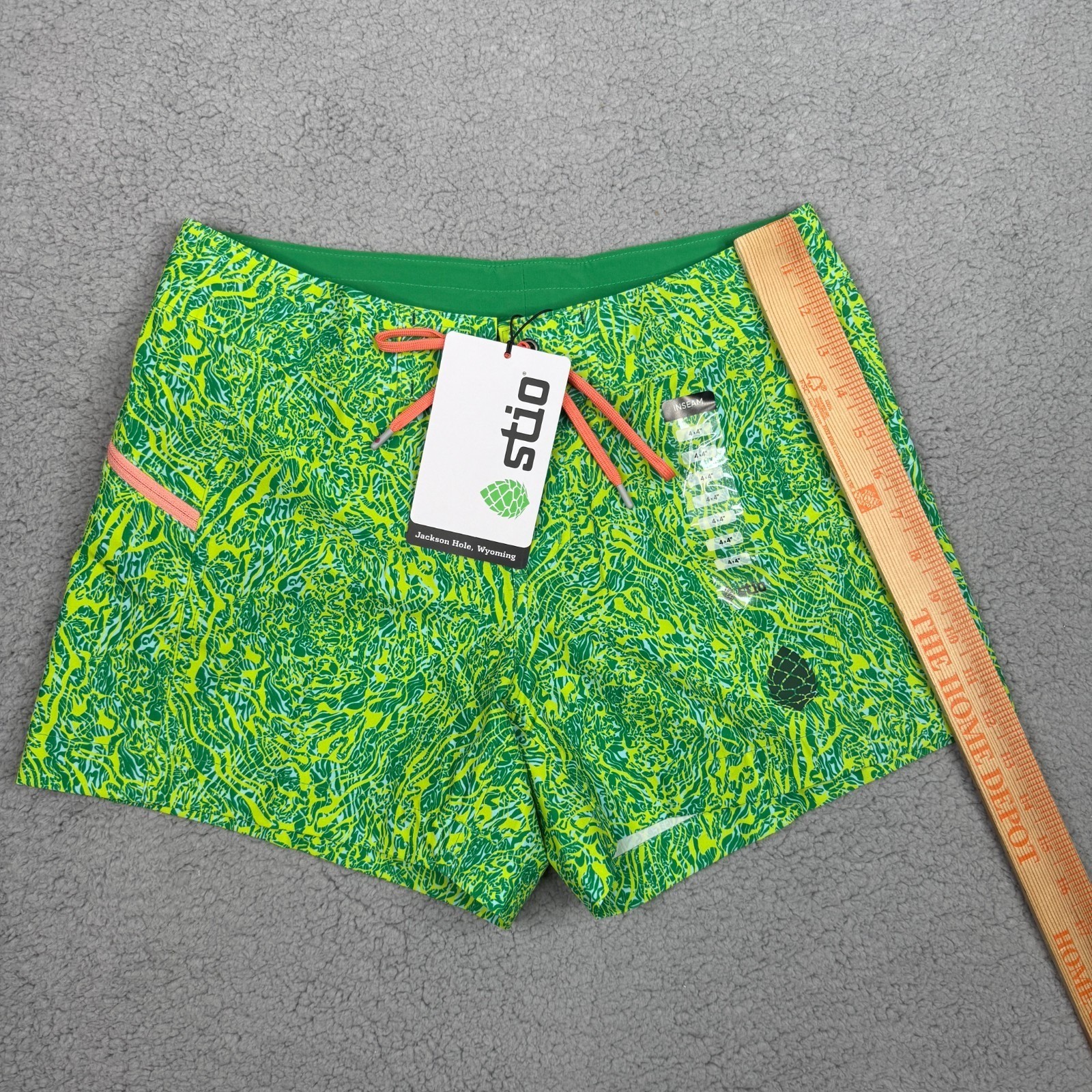 Stio CFS Board Short Womens 4 Green Waves 4″ Swim Hiking Beach UPF Quick Dry NWT