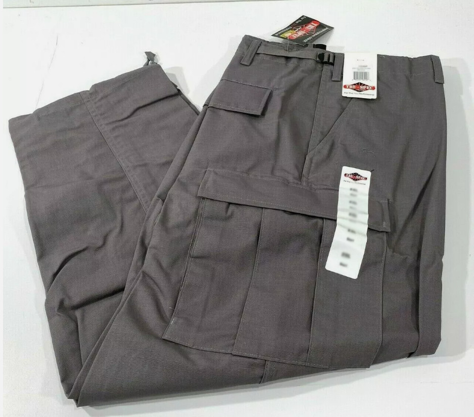NEW XS LONG TRU-SPEC MENS POLY COTTON RIPSTOP BDU PANTS 1304 GREY XS LONG