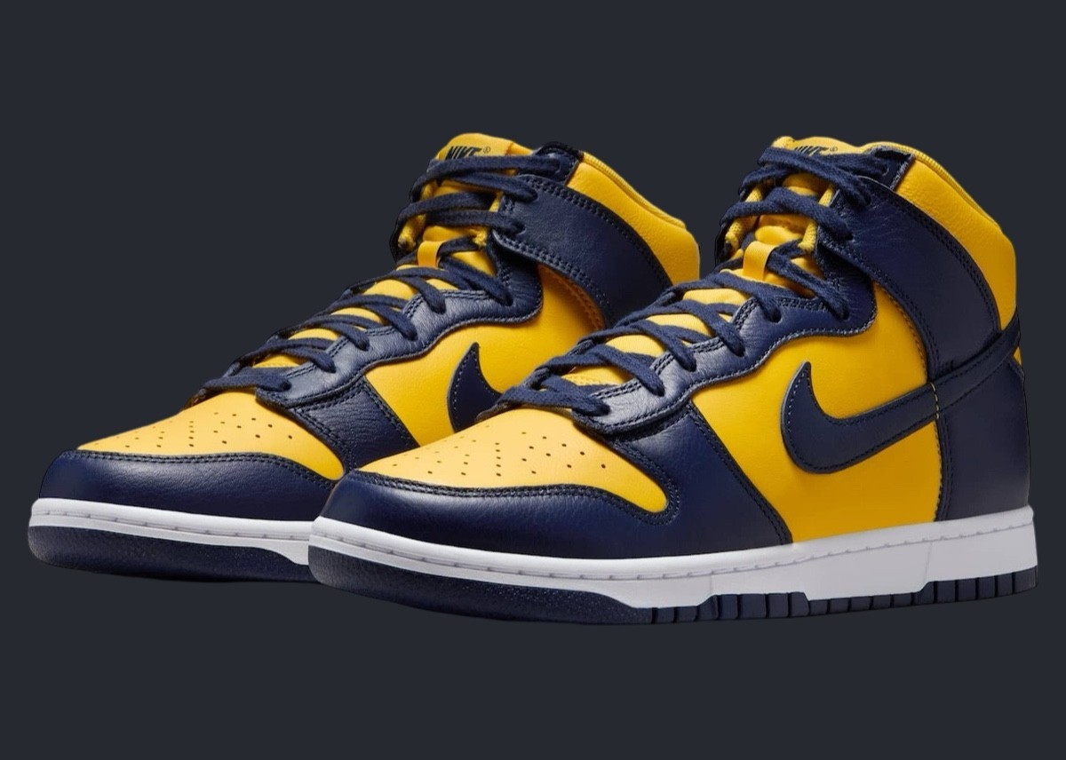 Nike Dunk High Shoes ‘Michigan’ Varsity Maize Midnight Navy HF3143-700 Men’s NEW