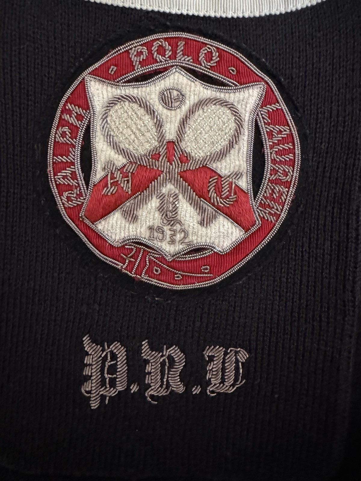🫪🔥Ralph Lauren Navy PRL Bullion Crest Skull #5 Varsity Collegiate Blazer Men M