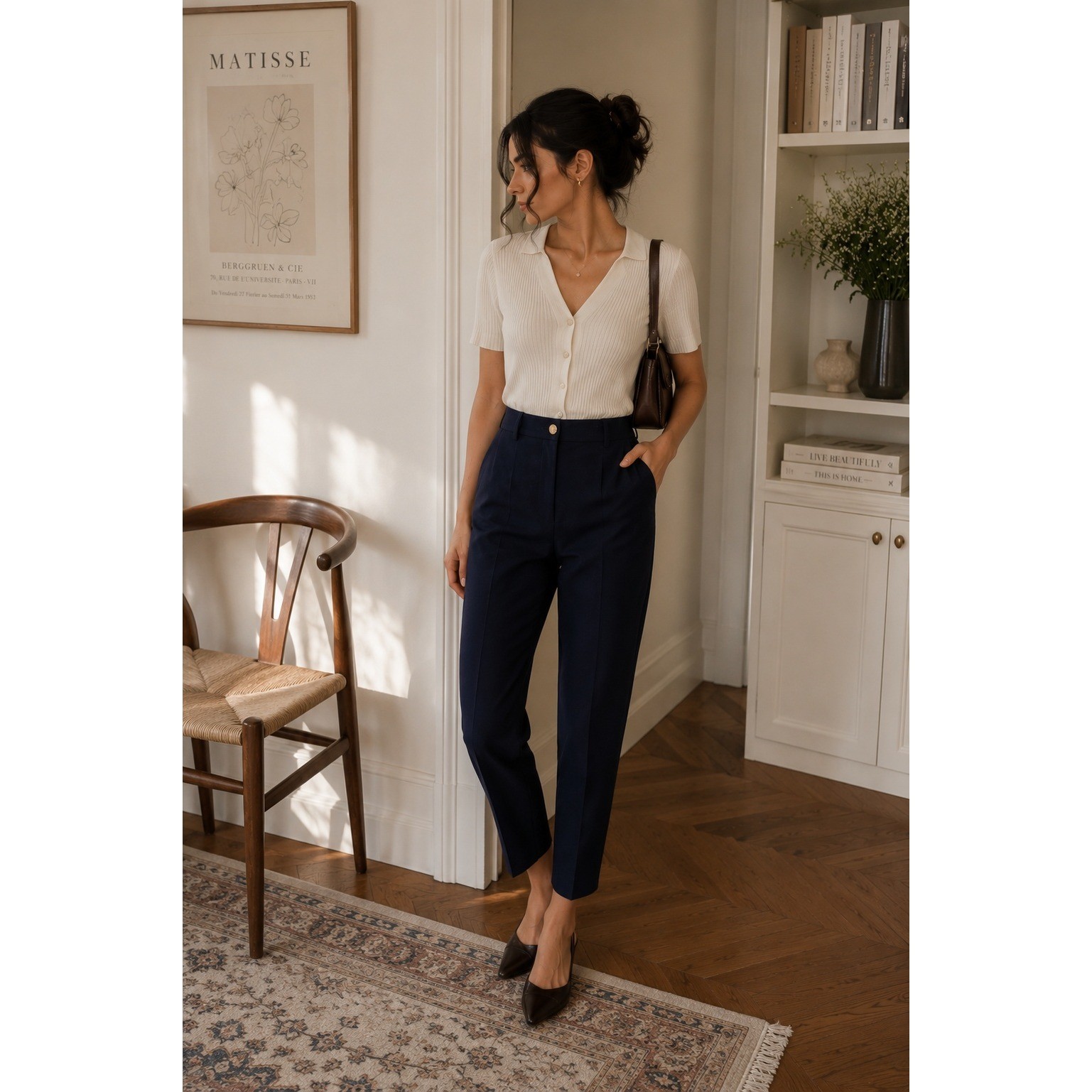NWT Meg & Mart Petite Navy Pull On Career Dress Pants PM Stretch