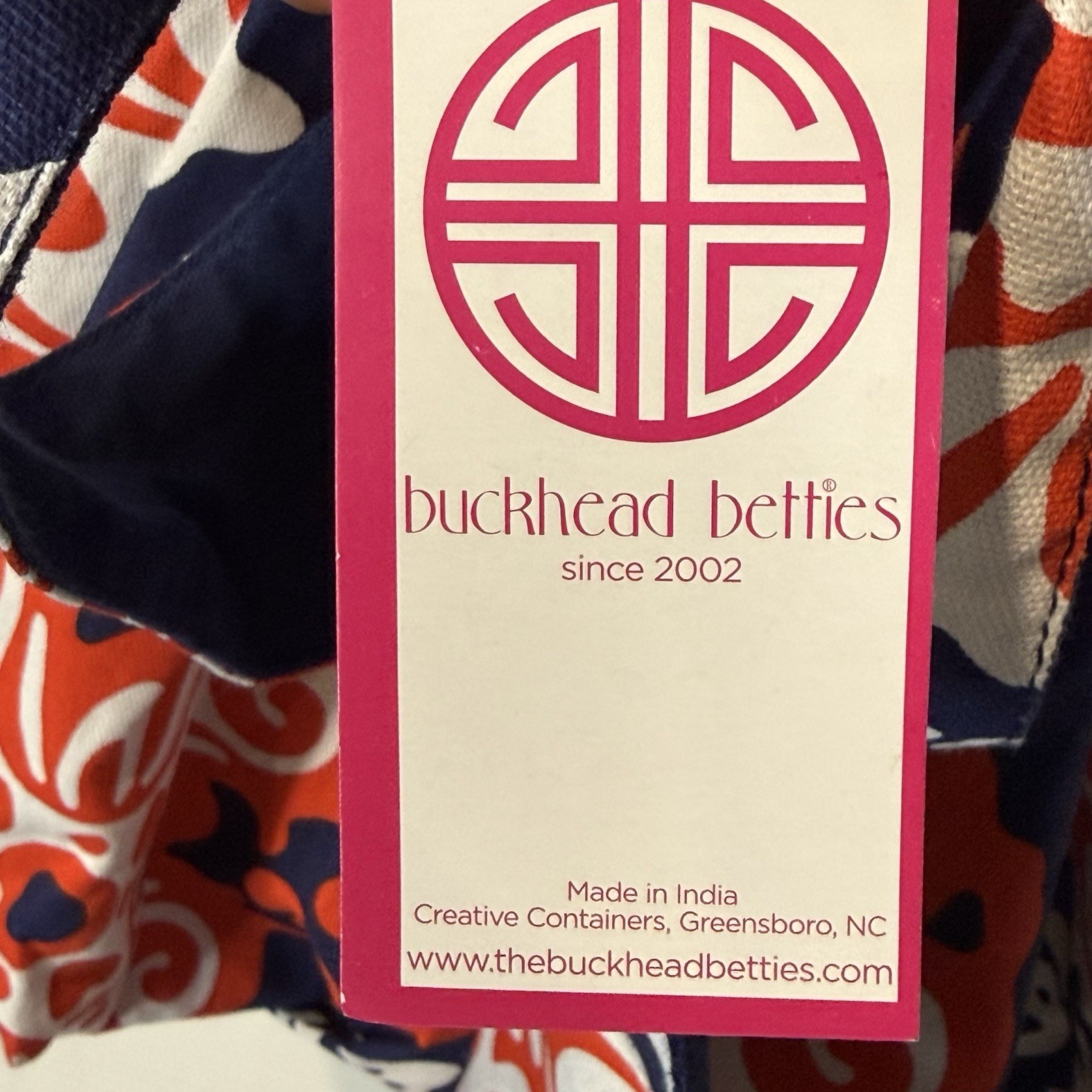 Buckhead Betties Hobo Bag Geometric Navy Red White Shoulder Strap