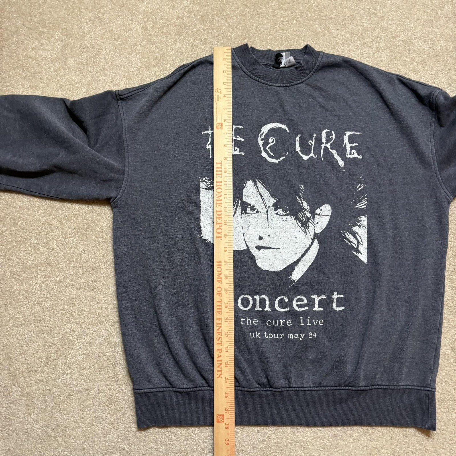H&M Divided The Cure Band Sweatshirt Small Oversized Robert Smith Concert Retro