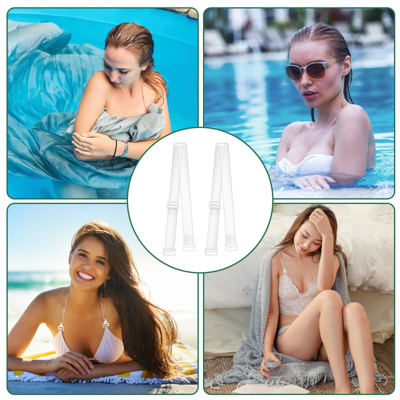 4 Pairs Clear Bra Straps Invisible Bra Straps Non Slip Bra Shoulder Straps