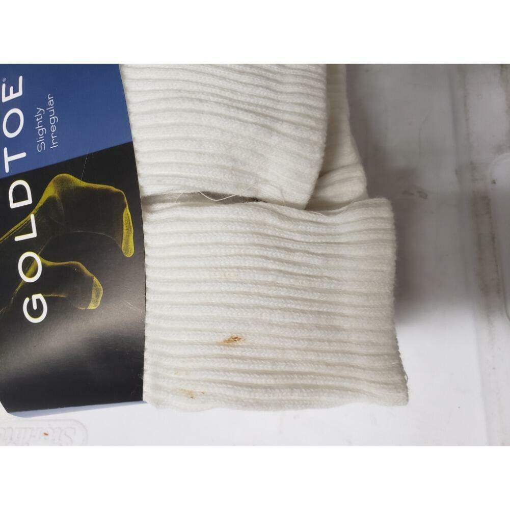 Gold Toe Men’s 6 Pack Cotton Athletic Crew Socks, White, Size 10-13