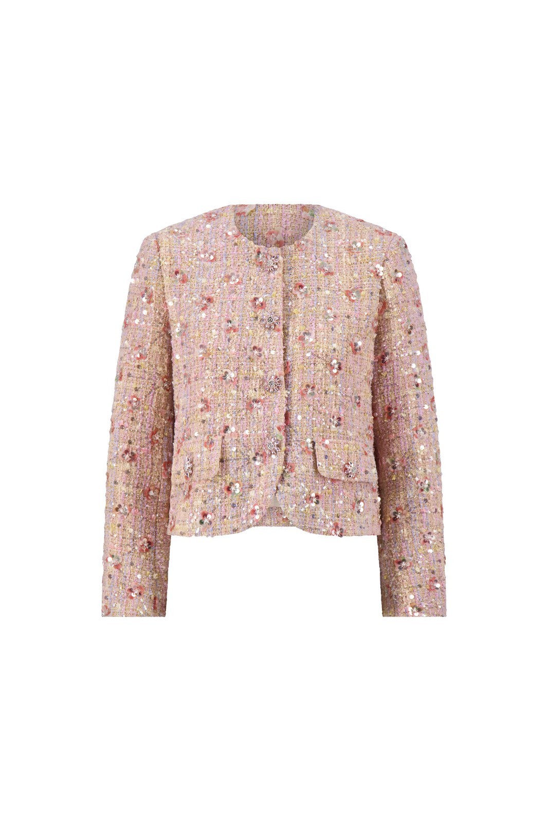 May Tweed Crystal Jacket Pink Multi, Sample, Size S The Noli Shop