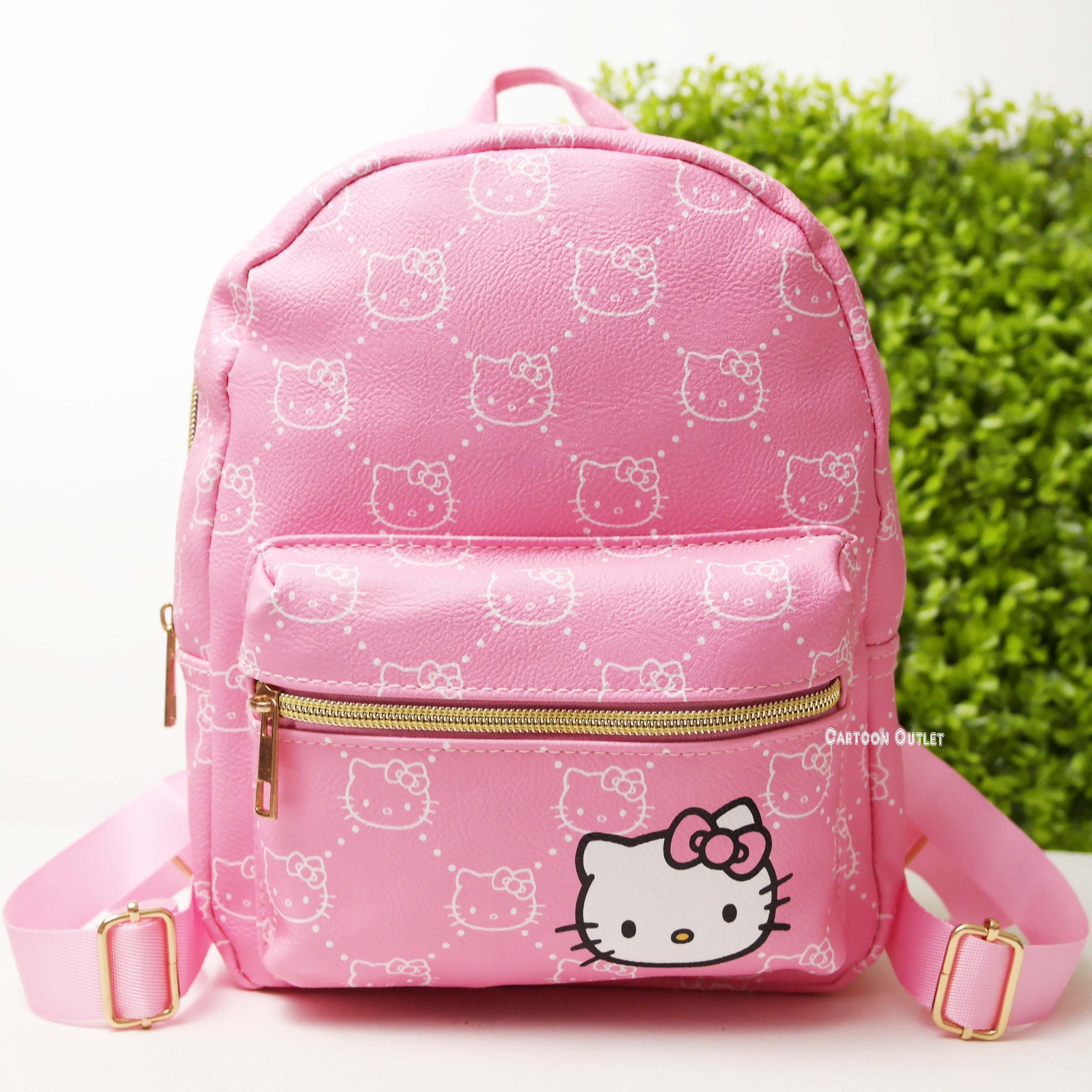 Hello Kitty Mini Backpack Purse 10″ Faux Leather Authentic Pink Trending