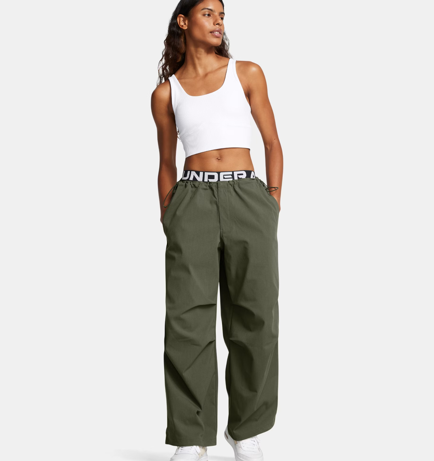 Under Armour Unstoppable Ripstop Parachute Pants Women’s Large Green NWT $100