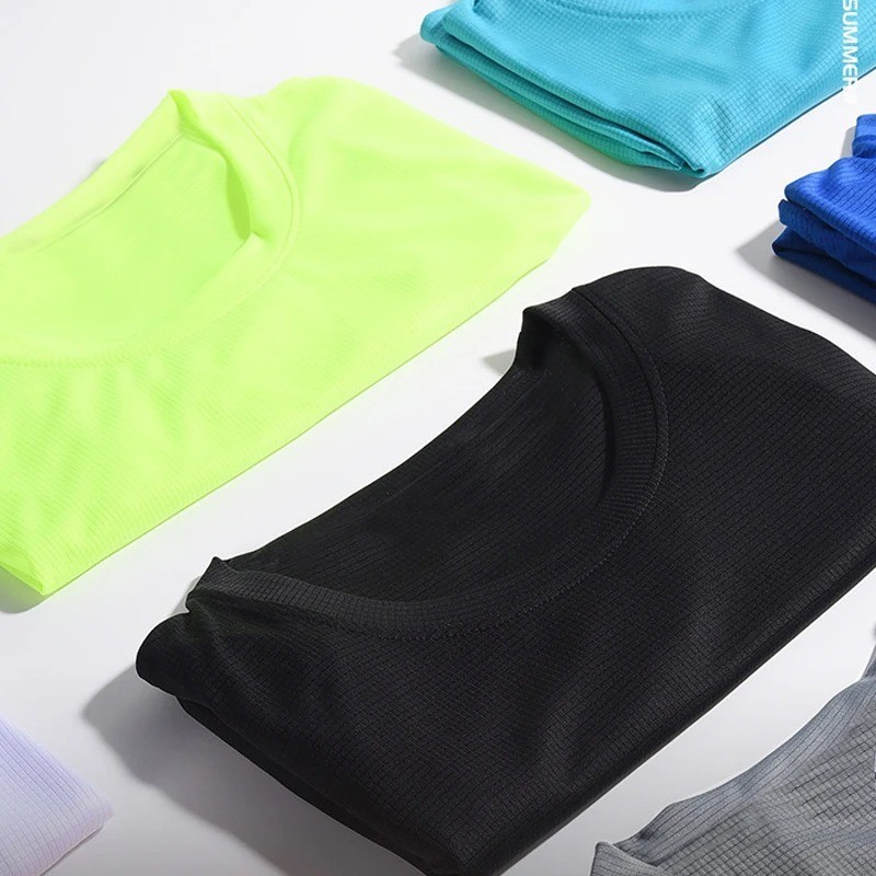 Men’s Quick Dry Short Sleeve Gym Running Moisture Wicking Round Neck T-shirt
