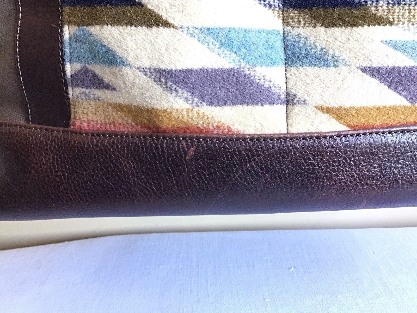 Pendleton Wyeth Trail Brown Western Aztec Canvas Leather Weekender Duffle Tote