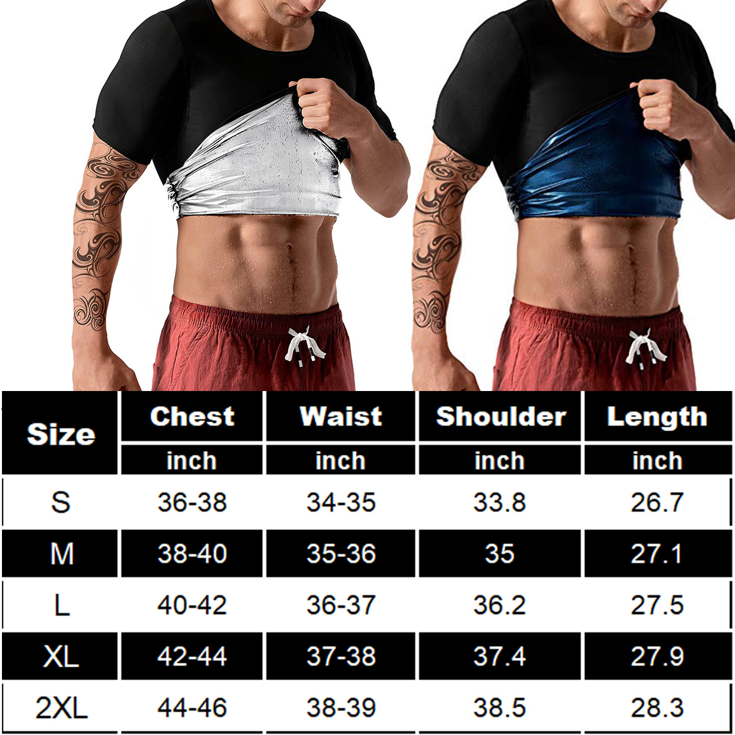 Men’s Sauna Heat Trapping Shirt Sweat Shaper Vest Workout Sauna Exercise Top