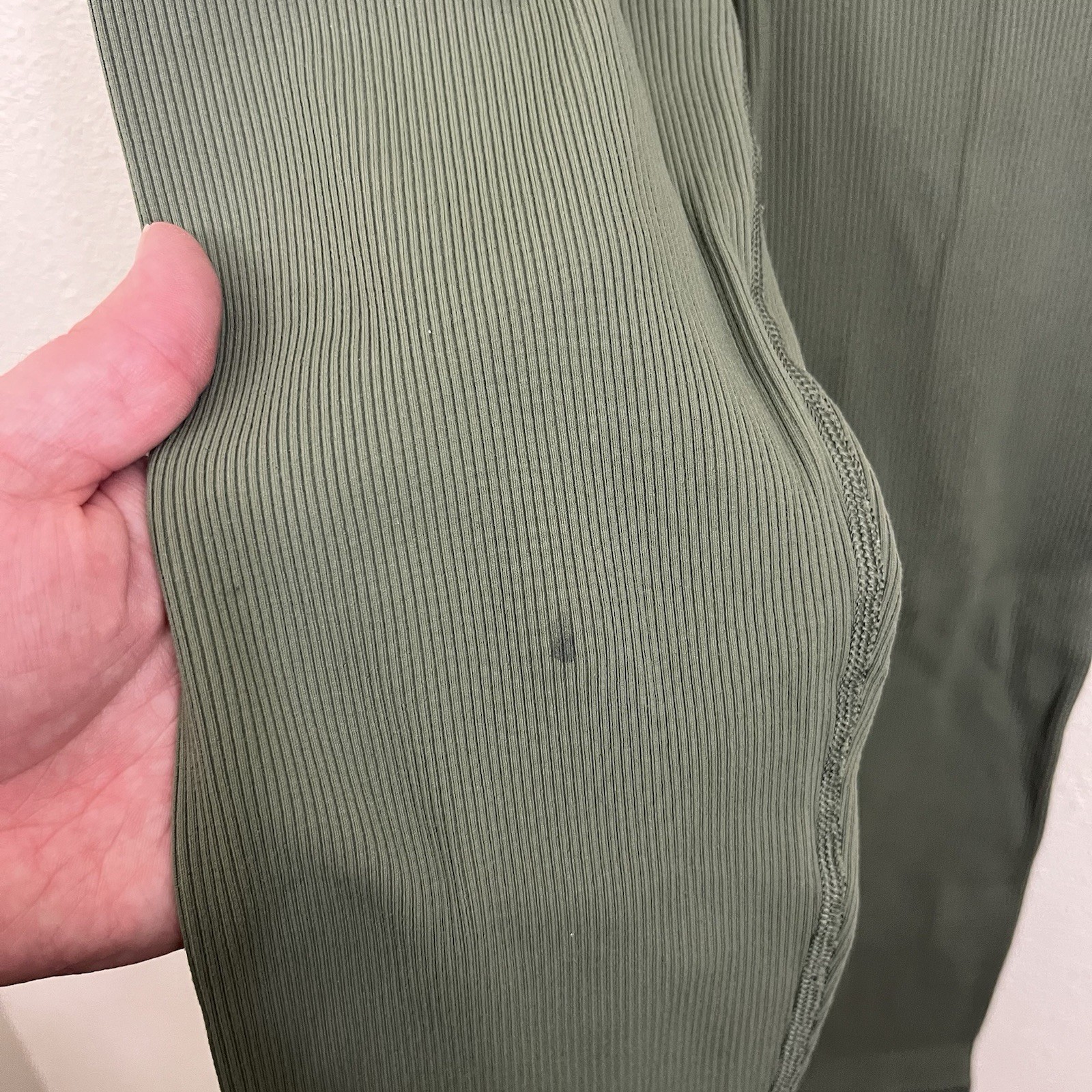 Aerie OFFLINE Ribbed Workout Set Medium Olive Green Longline Bra Leggings