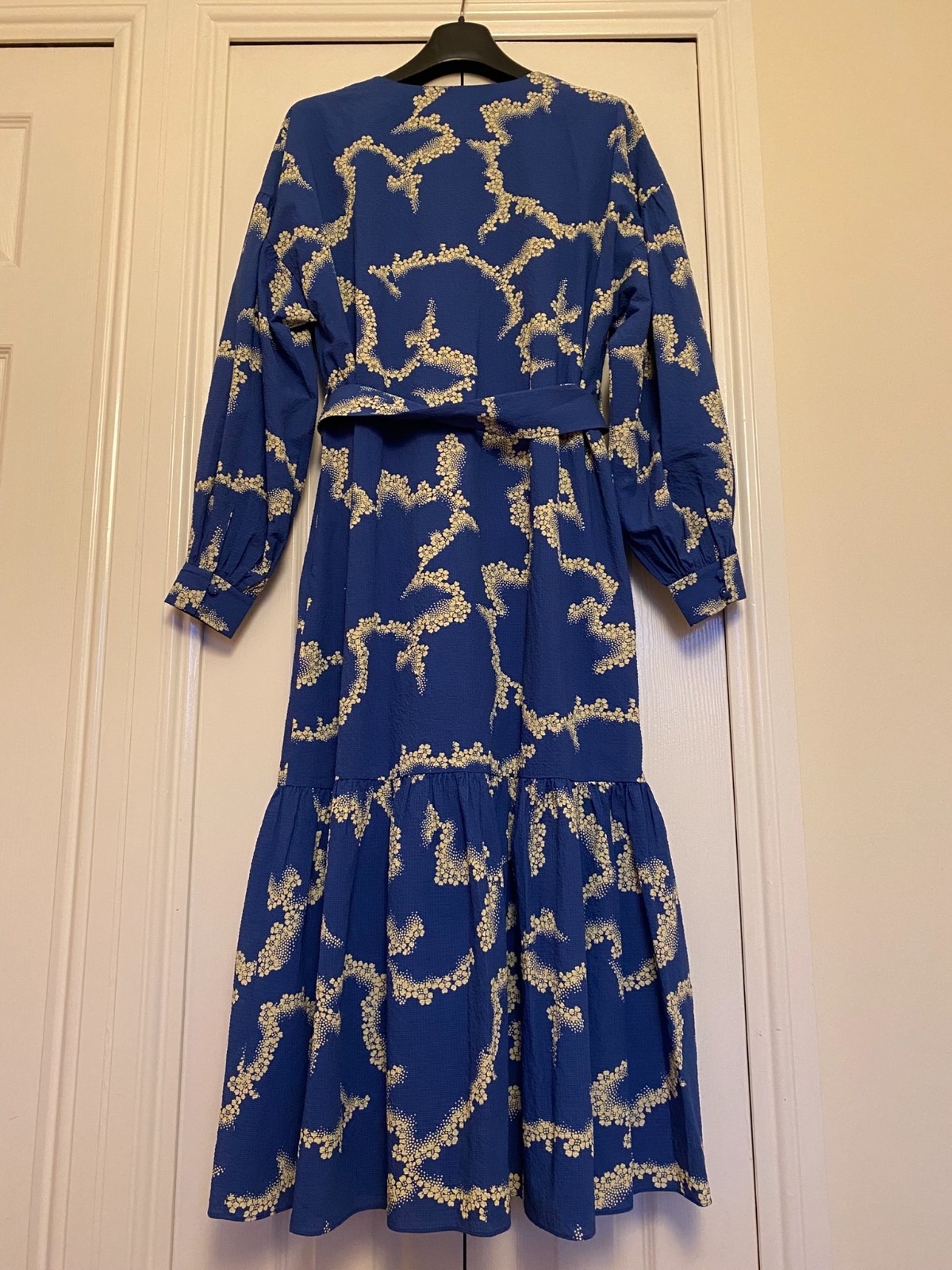 Ted Baker Oapall oversized blue and white wrap dress (UK10)