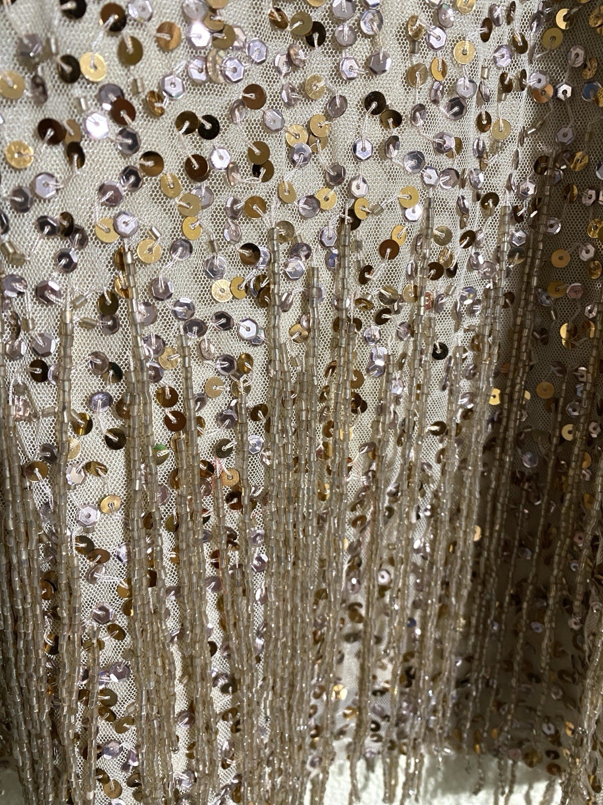 Mac Duggal Brown Beaded Fringe Sequin Mini Dress 4971 Size 8 NWT