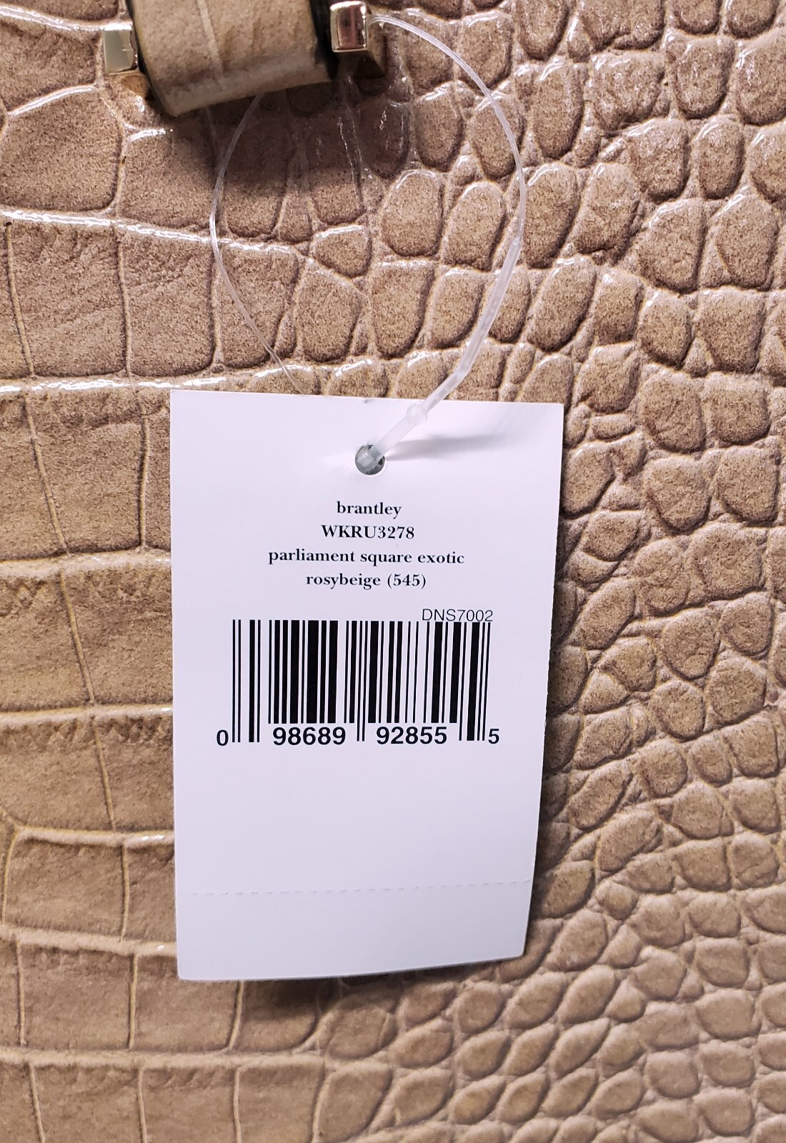Kate Spade Work Chic Brantley Croc Embossed Leather Tote Dusty Rose NWD $548