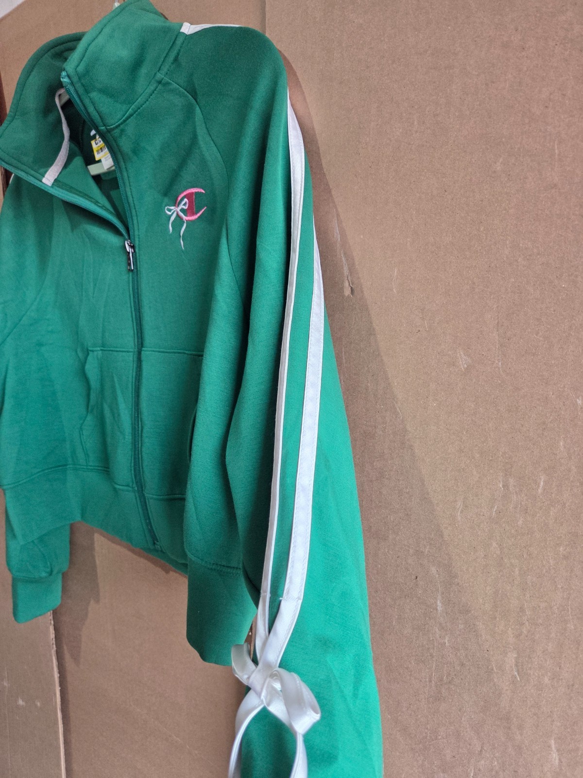 Champion In the Stands Full Zip Top Women’s Medium Green Mock Neck Long Sleeve