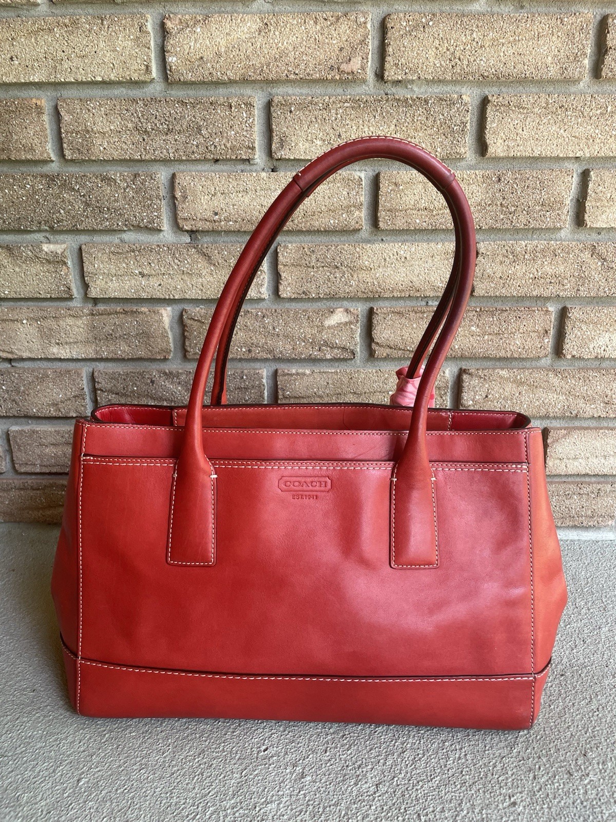 Vintage Y2K Coach Madeline Leather Turnlock Tote