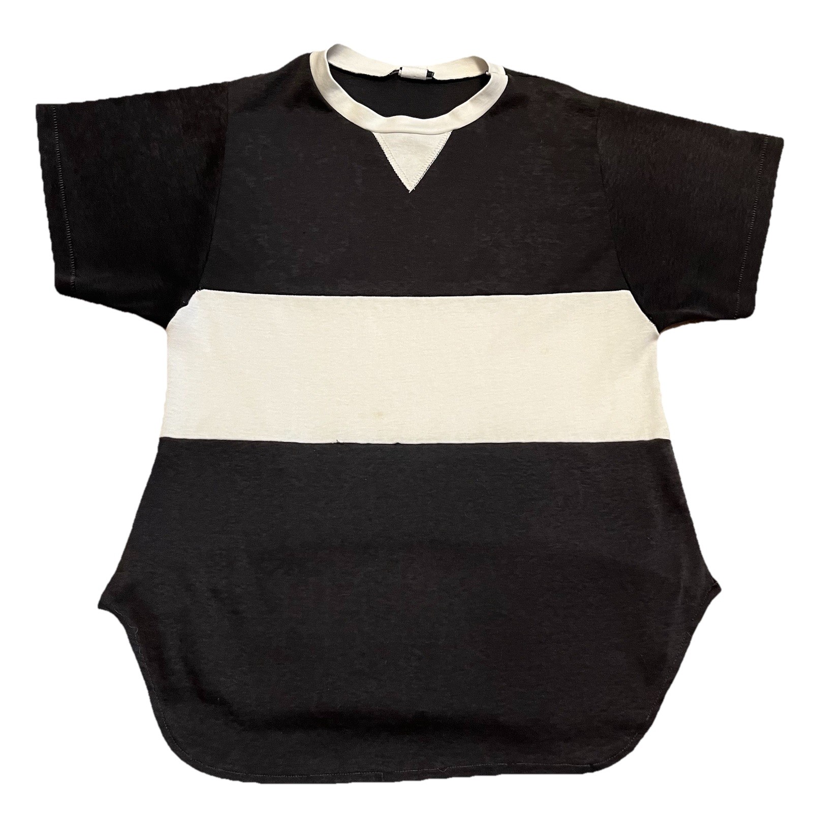 Vintage College Point Black/White Stripe Shirt Size Small USA 80s