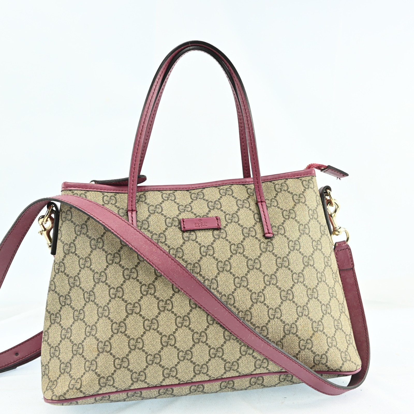 GUCCI GG Supreme Hand Bag PVC 2way Beige Pink 353440 J3270RY801