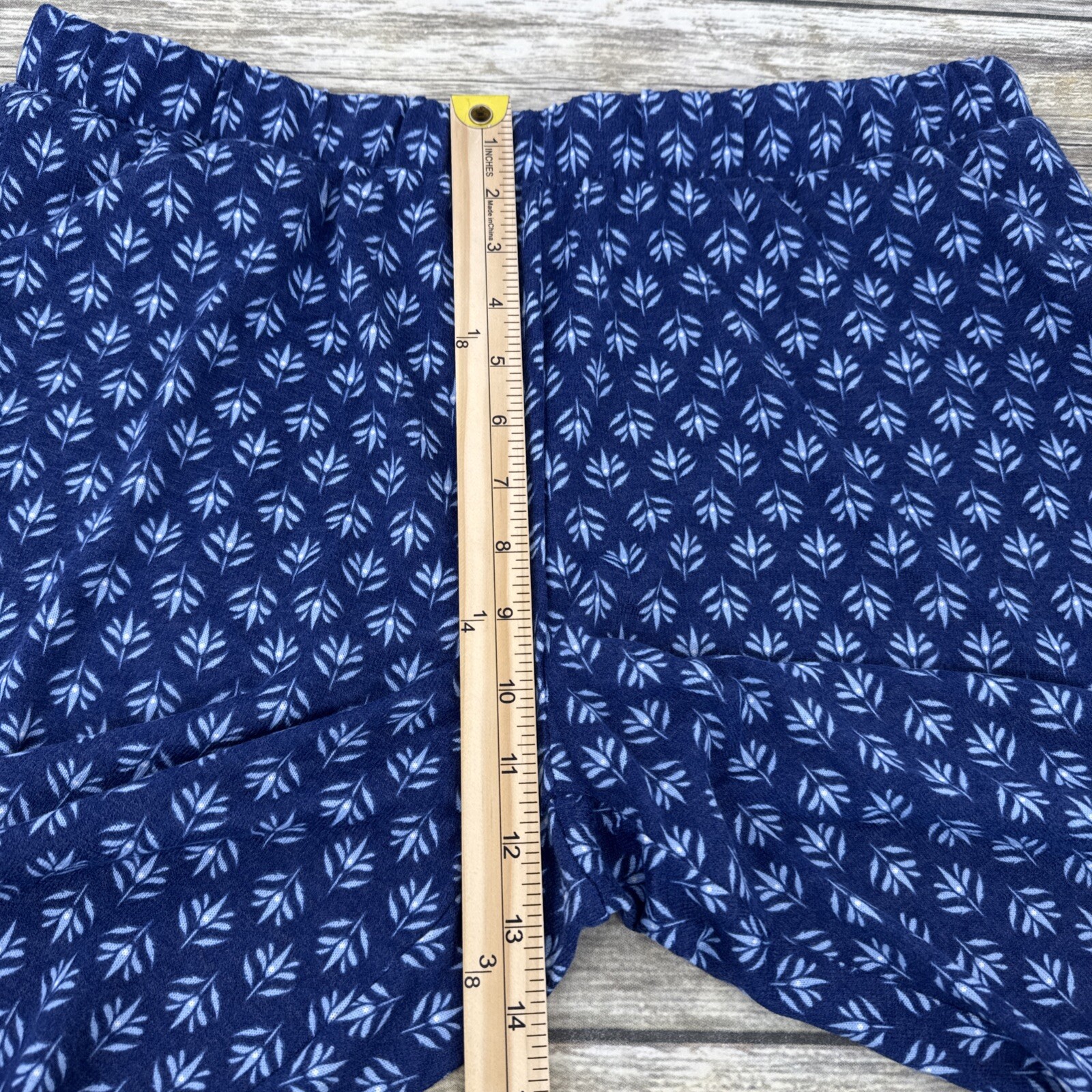 MUK LUKS Hacci Knit Novelty Pajama Set With Eye Mask Size L Navy Lotus NEW
