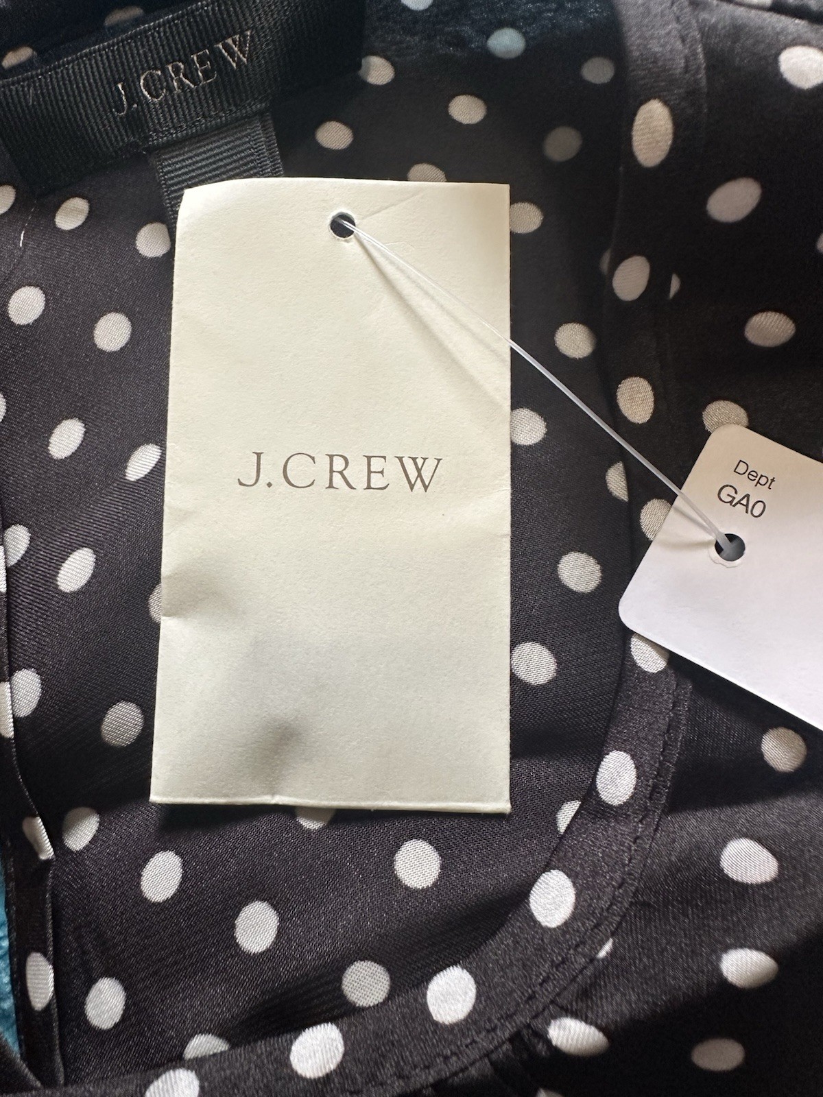 J.CREW Black/White Polka Dot Puff Short Sleeve Round Neck Blouse Women’s 8