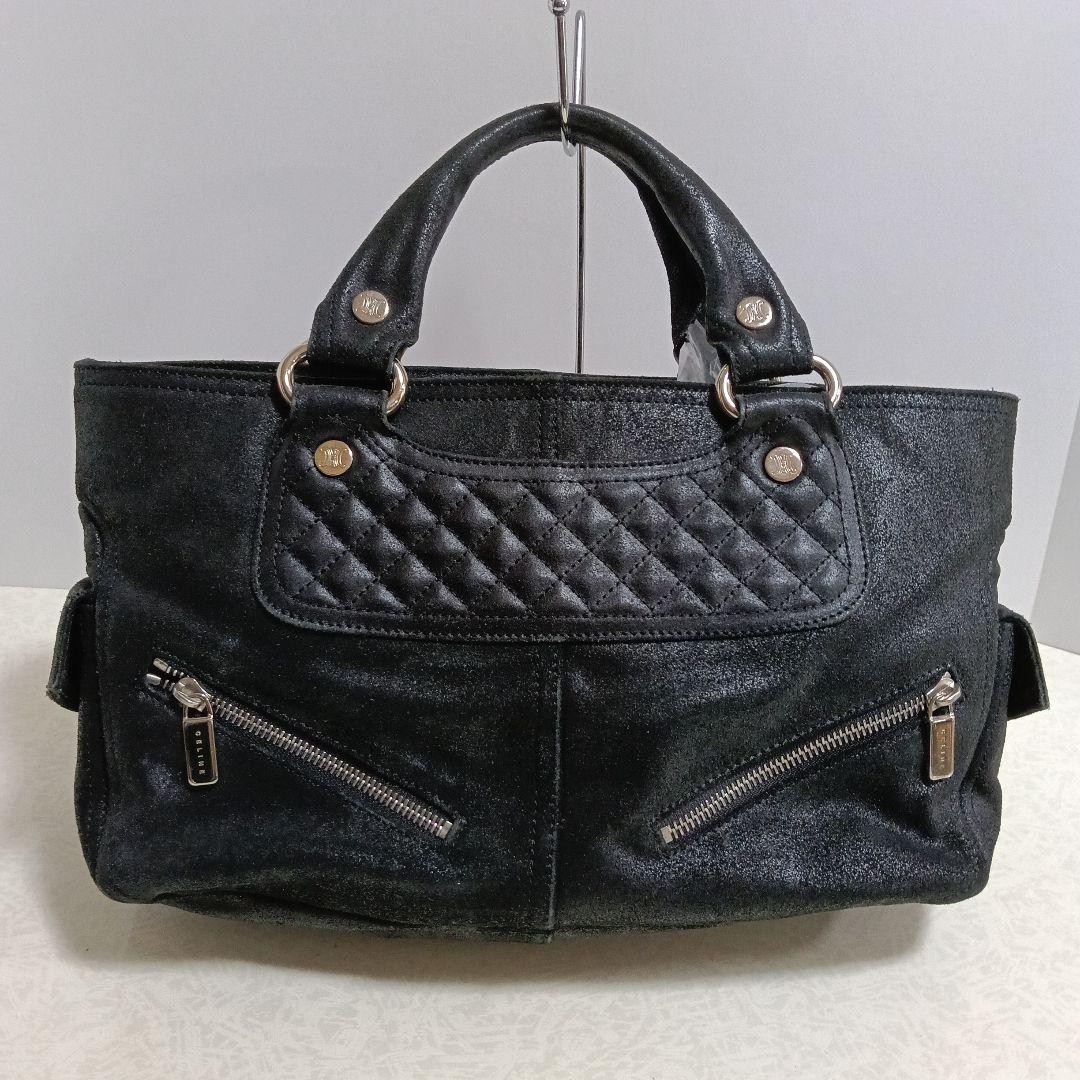 CELINE Boogie Bag Handbag Black Quilted Authentic From Japan