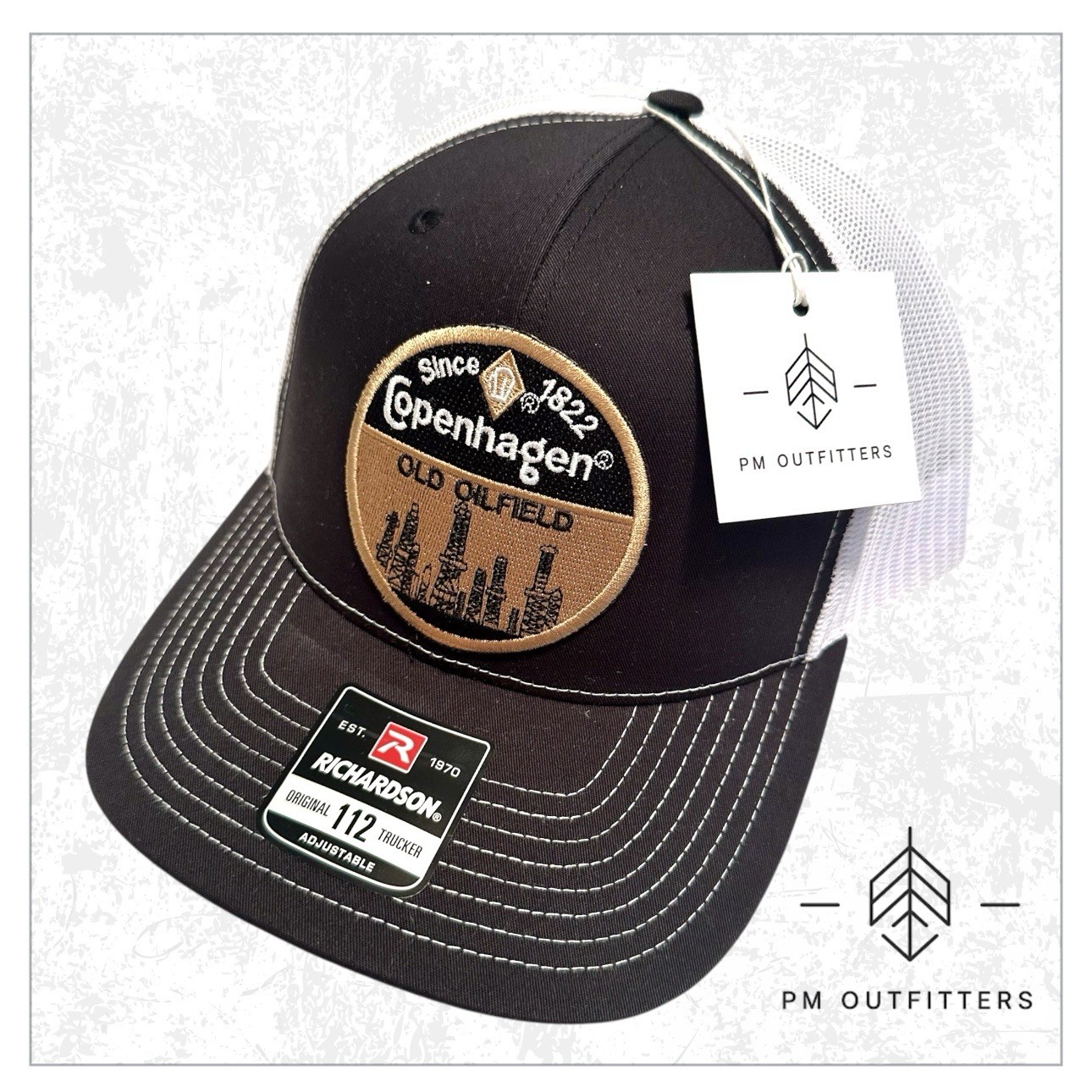Vintage Copenhagen Old Oilfield Embroidered Patch Richardson 112 Trucker Hat