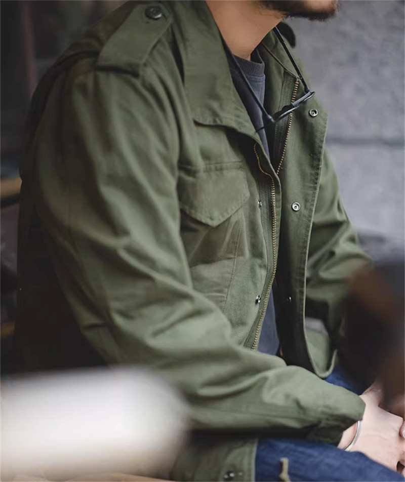 U.S. Vintage M65 Field Jacket Military Jacket Men Pockets Casual Work Green Coat