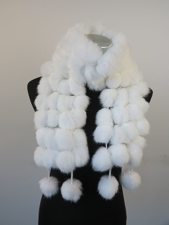 100% real rabbit fur pom poms scarf/ cape/ wrap 7 wonderful color available