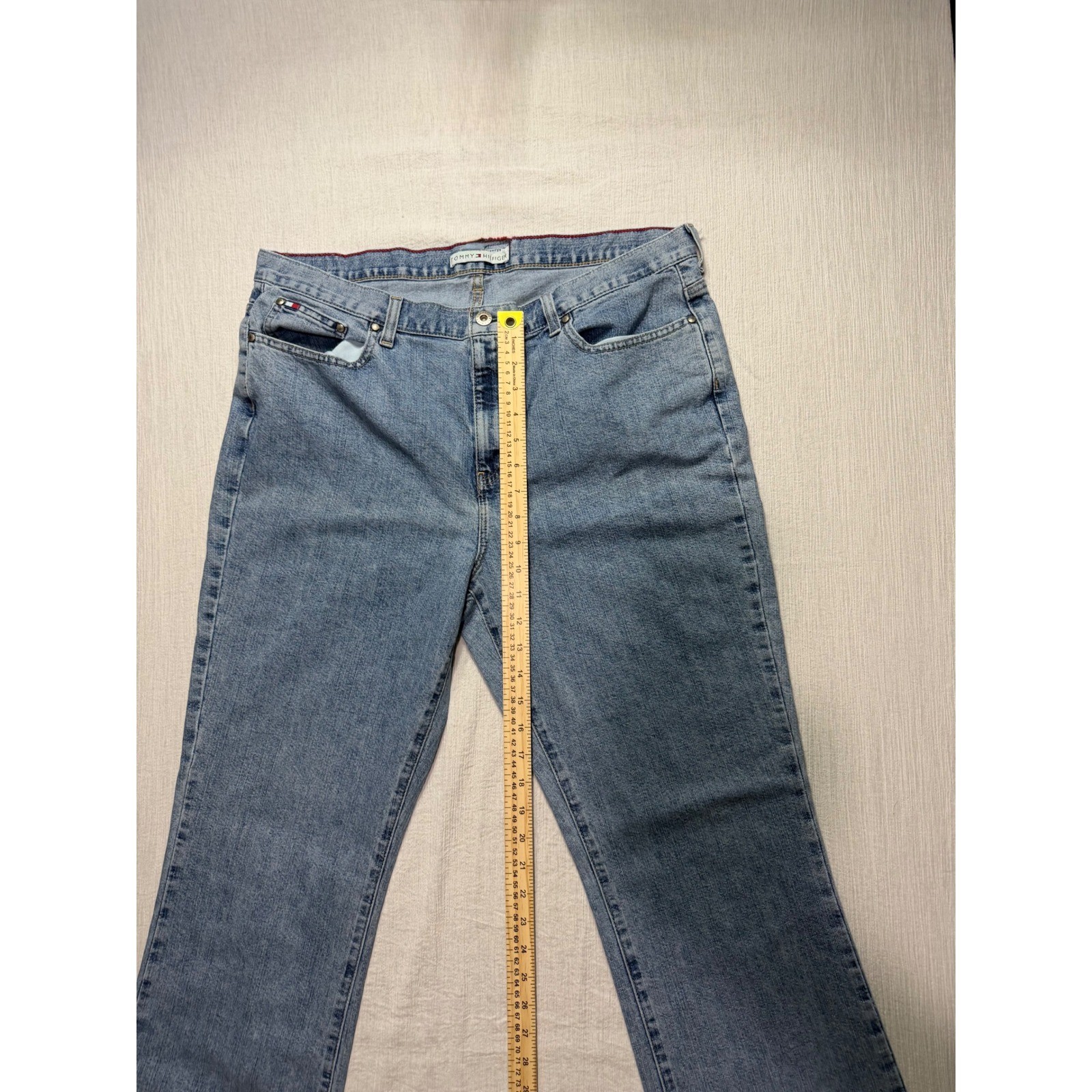 Tommy Hilfiger Womens Bootcut Jeans Medium Wash Blue Denim Size 16 Stretch
