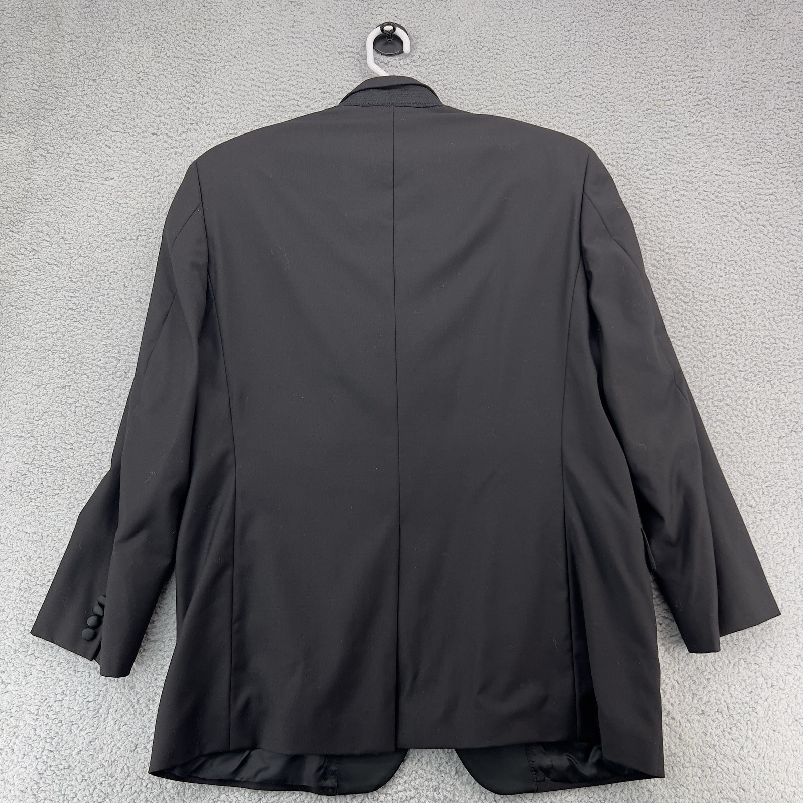 Brooks Brothers Madison 1818 Tuxedo Jacket 44R Black 100% Wool Satin Peak Lapel
