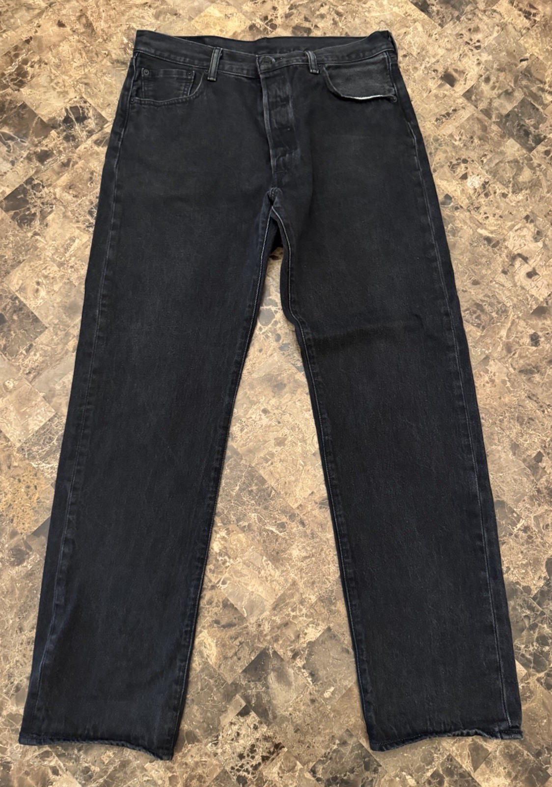 Levis 501 xx Black Jeans Straight Leg Button Fly Classic 100% Cotton Mens 36×36