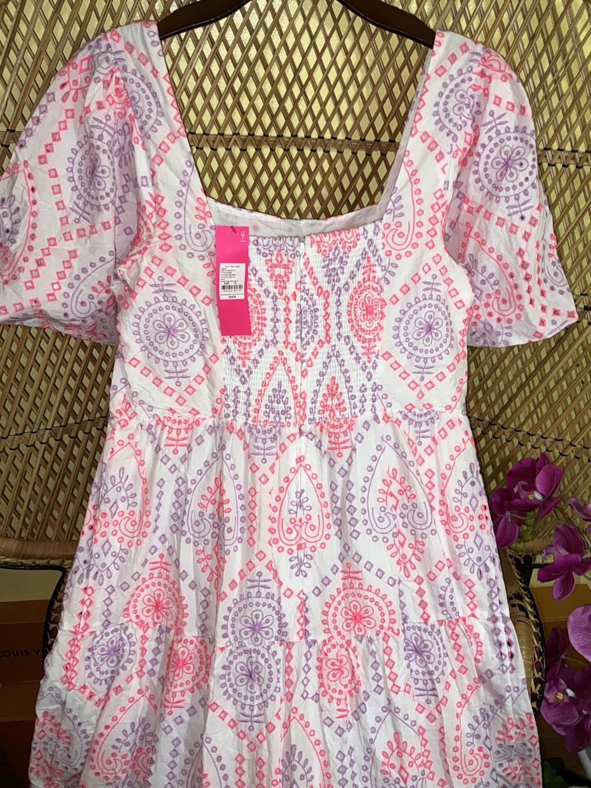 Lilly Pulitzer NWT Katalina Midi Eyelet Dress Sunset Dreamer Eyelet $348 Size 14