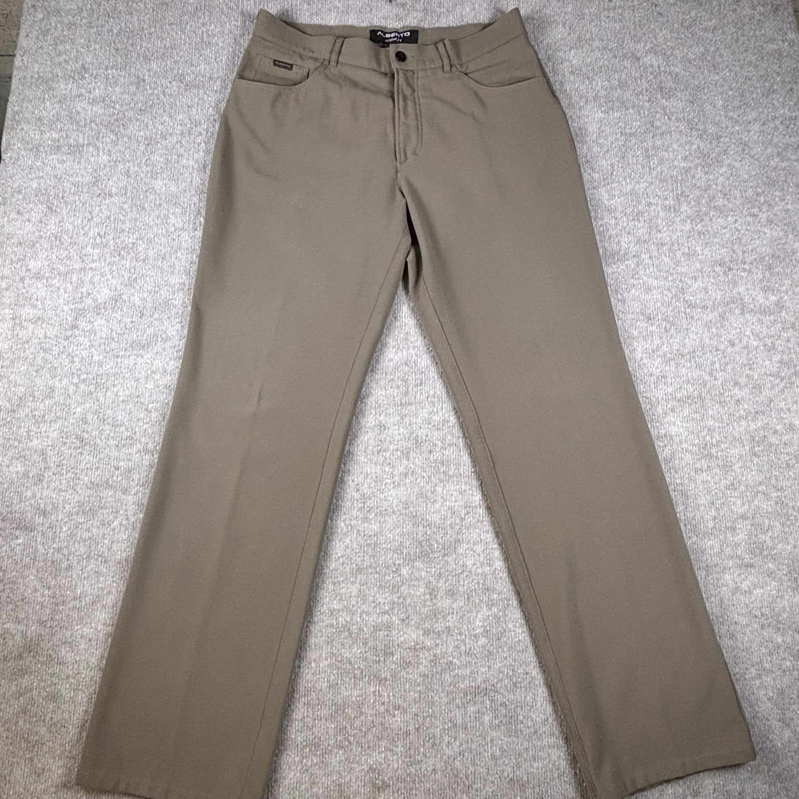 ALBERTO Ceramica Men’s Beige Twill Stretch Comfort Fit Straight Pants Size 34