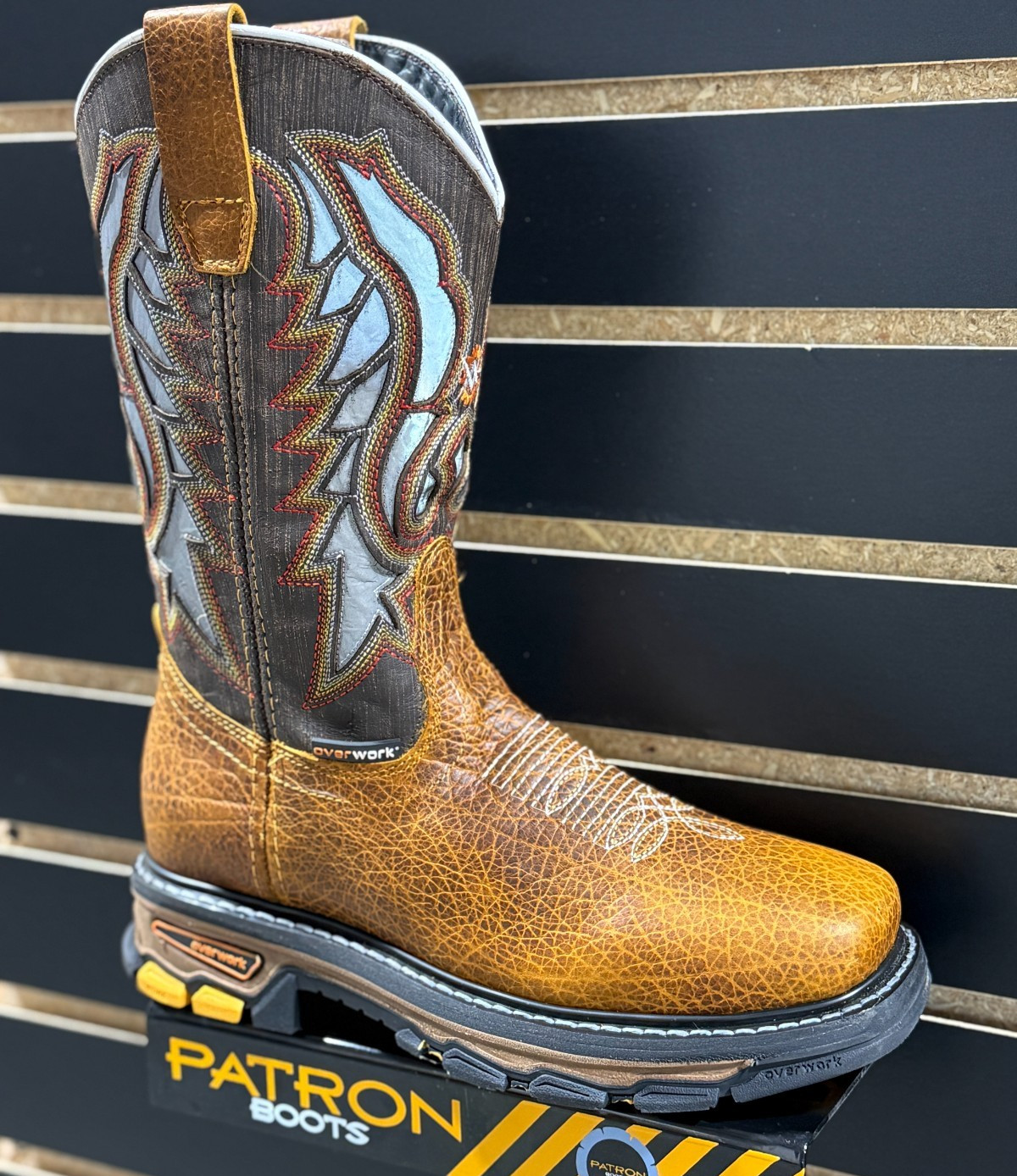 MEN’S SOFT TOE WORK BOOTS WITH SQUARE WESTERN RANCH HEAVY DUTY BOTA SHOULDER