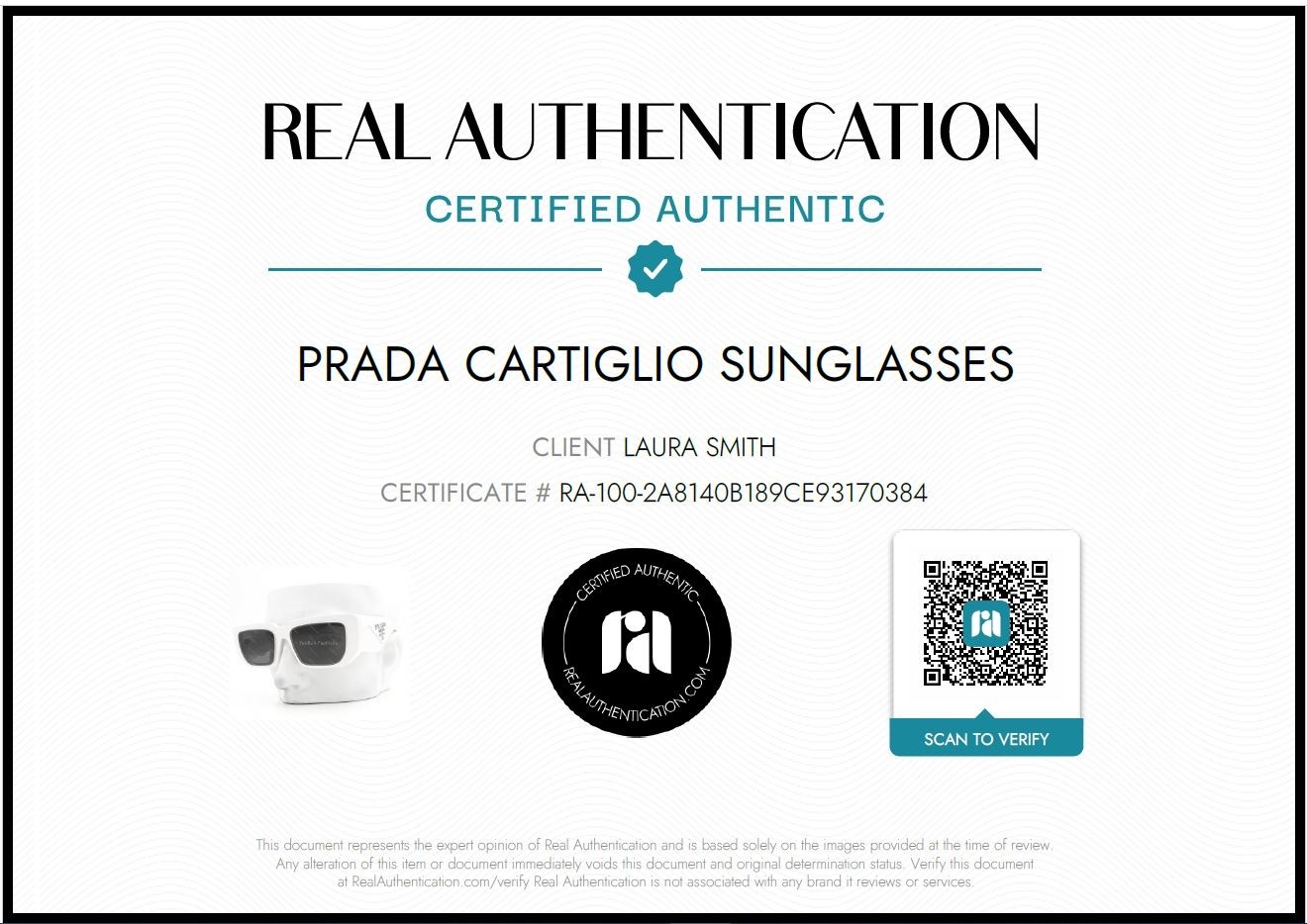 Prada Sunglasses Polished White Silver Logo SPR 11Z 461-5S0 with Case